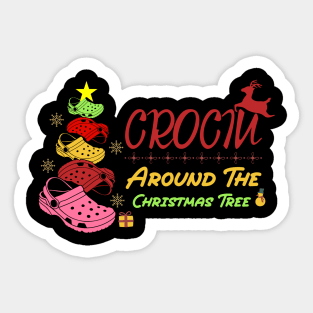 crocin around the christmas tree Sticker